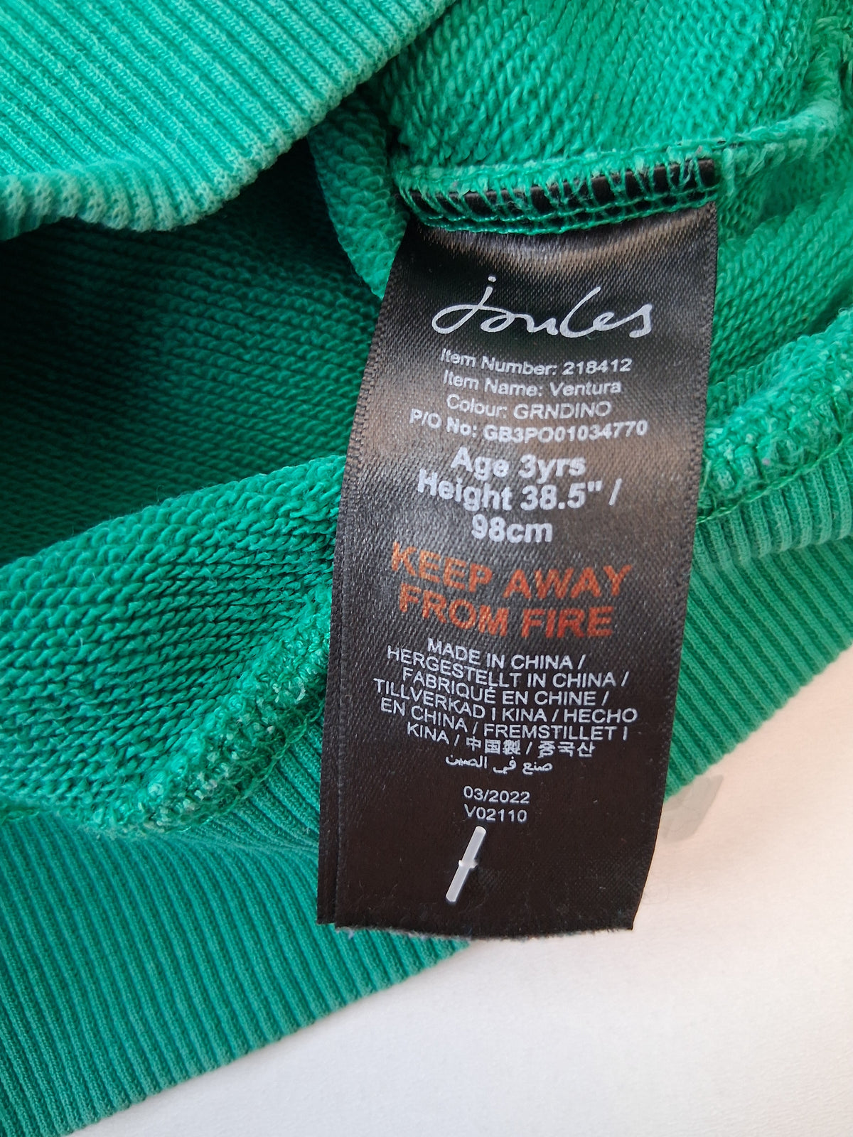 Joules - Dinosaur Sweatshirt - 2-3 years