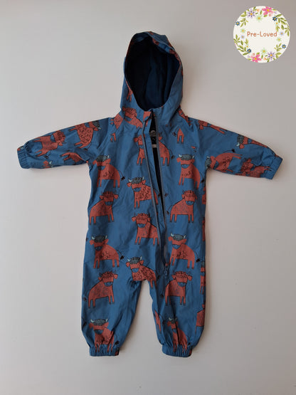 Next - Highland Cow Puddle suit - 9-12 Months