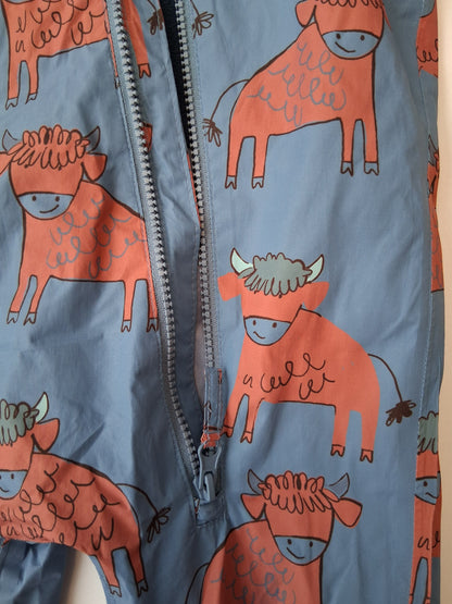Next - Highland Cow Puddle suit - 9-12 Months