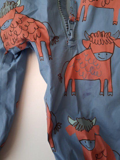 Next - Highland Cow Puddle suit - 9-12 Months