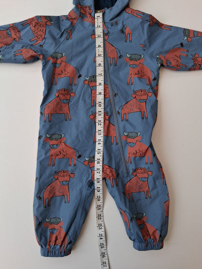 Next - Highland Cow Puddle suit - 9-12 Months