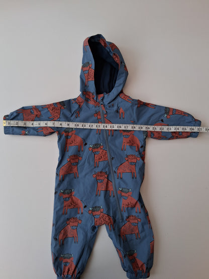 Next - Highland Cow Puddle suit - 9-12 Months