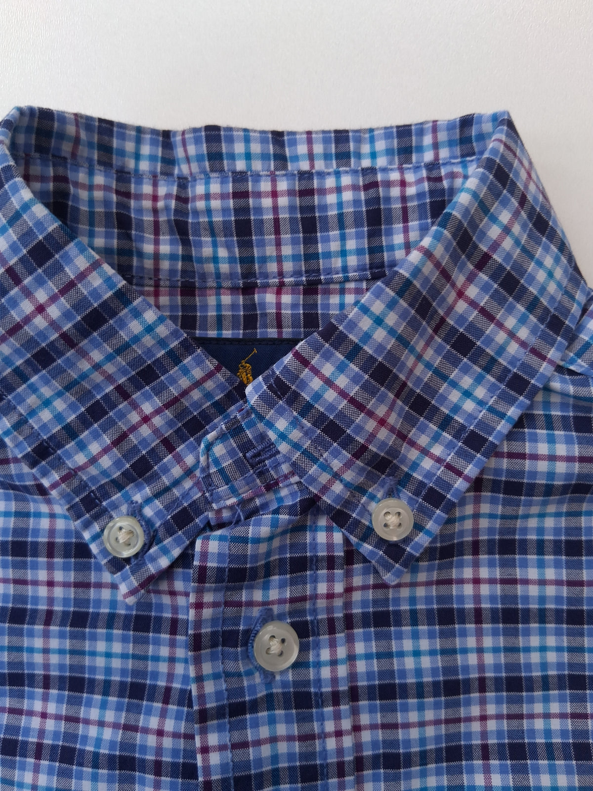 Ralph Lauren Shirt - Blue Checked Long Sleeved Shirt 3T (2-3 years old)