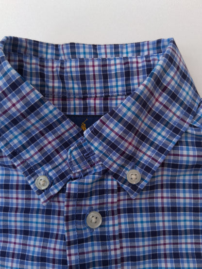 Ralph Lauren Shirt - Blue Checked Long Sleeved Shirt 3T (2-3 years old)