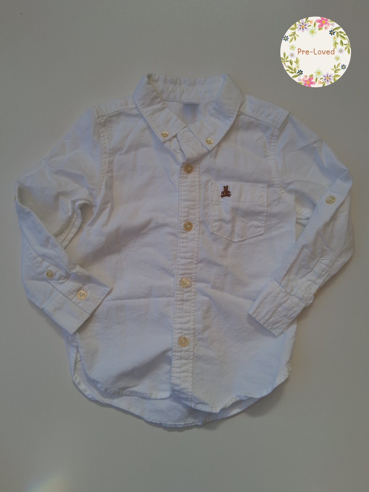 Gap - Boys Longsleeved White Shirt - 3 years (2-3 years)