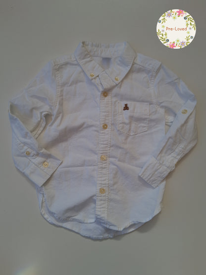 Gap - Boys Longsleeved White Shirt - 3 years (2-3 years)