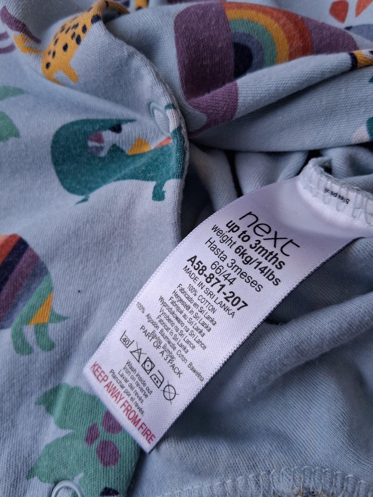 Next Sleepsuit - Jungle animal Design - Up to 3 Months