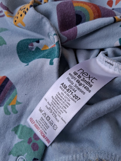 Next Sleepsuit - Jungle animal Design - Up to 3 Months
