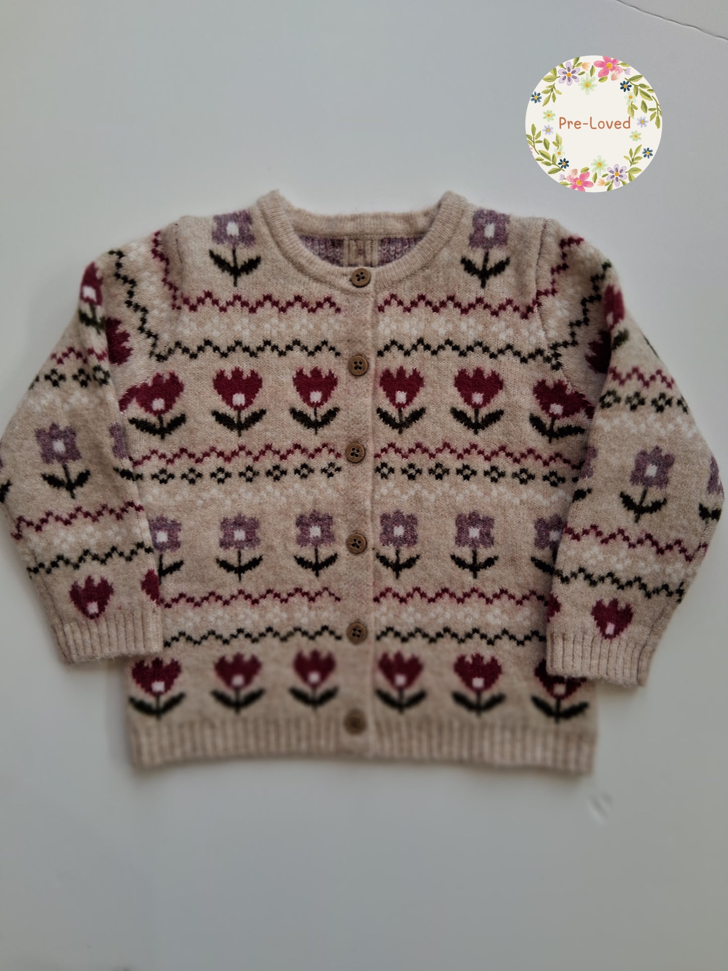 Floral Cardigan - 9-12 Months [Nutmeg]