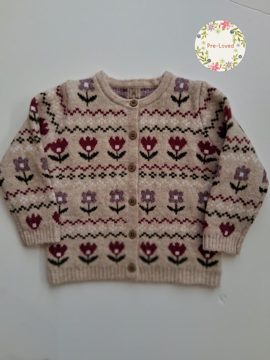 Floral Cardigan - 9-12 Months [Nutmeg]