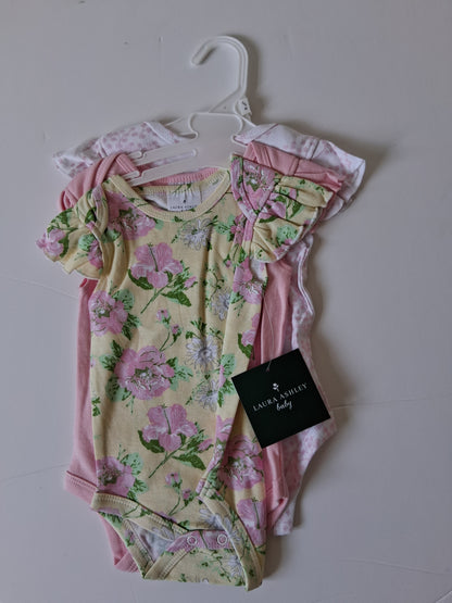 Yellow Short Sleeved Bodysuits (Triple Set) - Laura Ashley