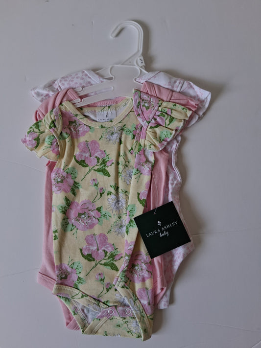 Yellow Short Sleeved Bodysuits (Triple Set) - Laura Ashley