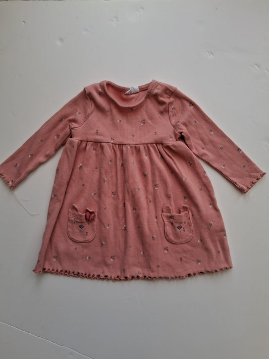 Teddy Pocket Dress - 6-9 Months - F&F