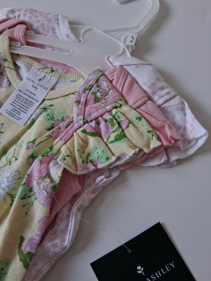 Yellow Short Sleeved Bodysuits (Triple Set) - Laura Ashley