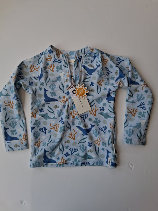 Little Dutch Swim T-shirt - Whale & Coral design - 9-12 Months