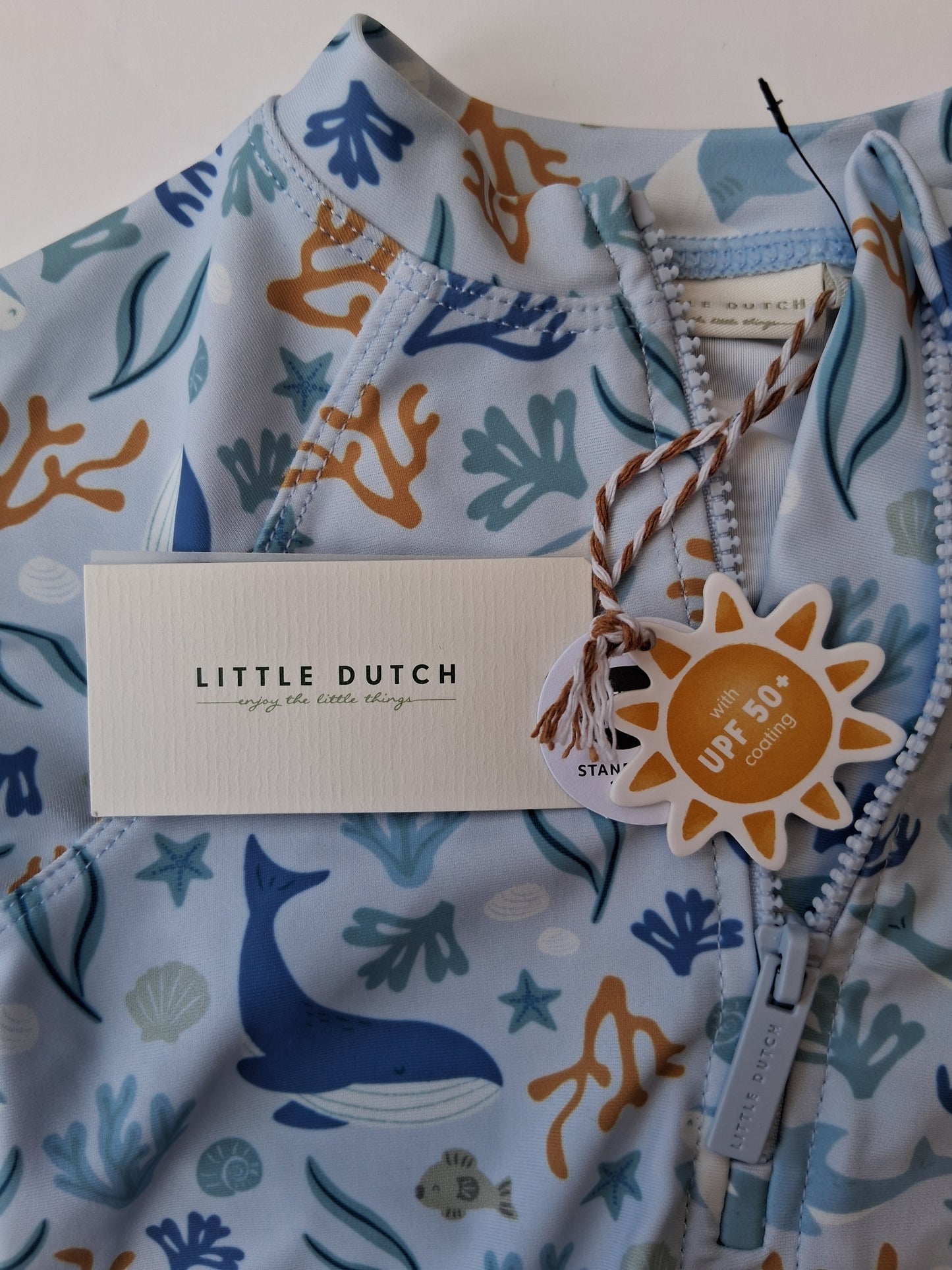 Little Dutch Swim T-shirt - Whale & Coral design - 9-12 Months