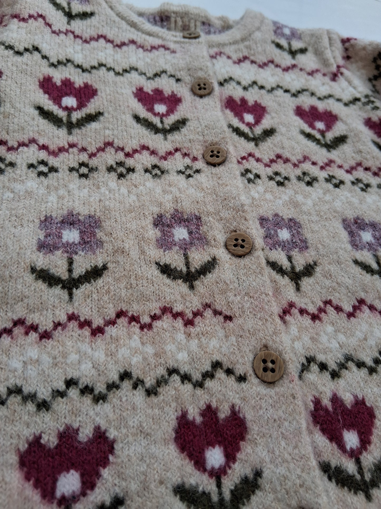 Floral Cardigan - 9-12 Months [Nutmeg]