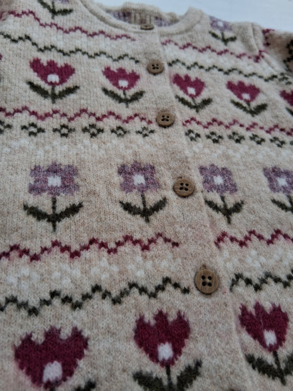 Floral Cardigan - 9-12 Months [Nutmeg]