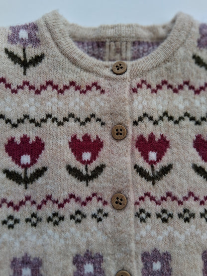 Floral Cardigan - 9-12 Months [Nutmeg]