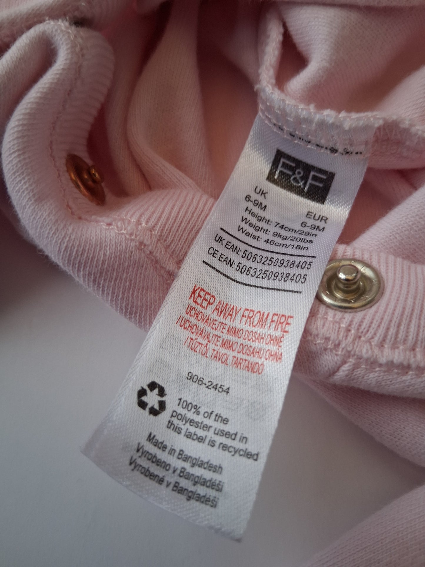 Flower Sleepsuit - F&F 6-9 Months