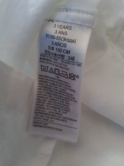 Gap - Boys Longsleeved White Shirt - 3 years (2-3 years)