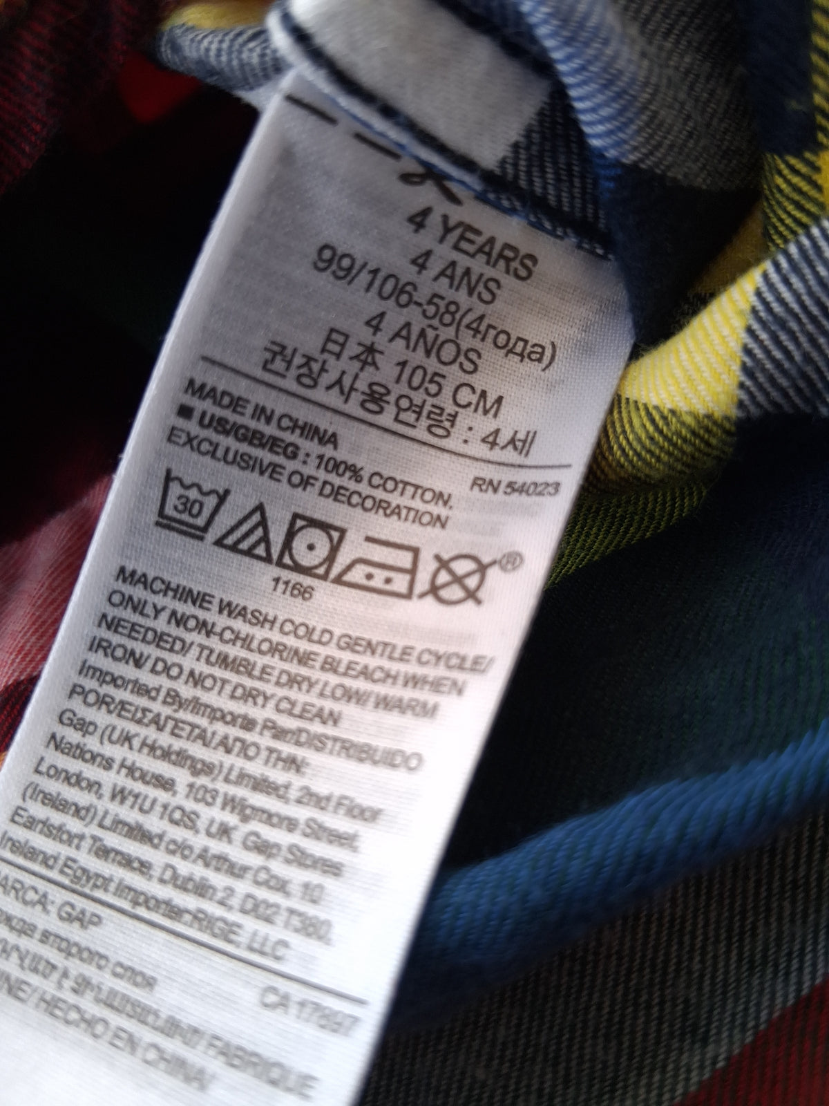 Gap - Checked Long sleeved Shirt - 4 years (3-4 years)